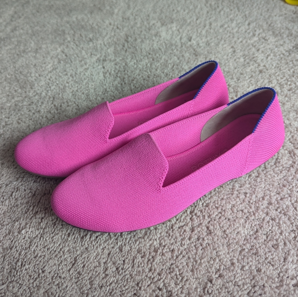 Rothy's loafers in dragon fruit pink 7.5